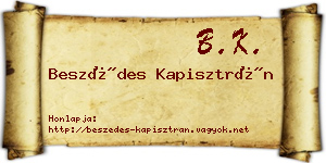 Beszédes Kapisztrán névjegykártya